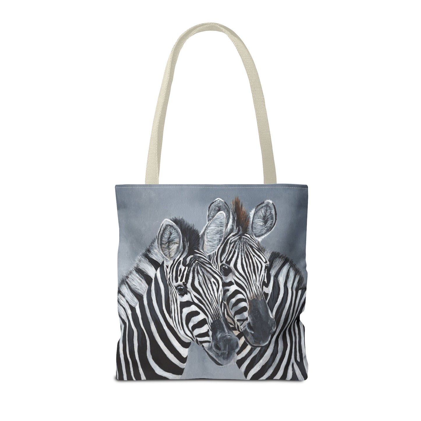Zebra Pair Tote Bag — Artistic Black & White Animal Print Tote for Everyday Use