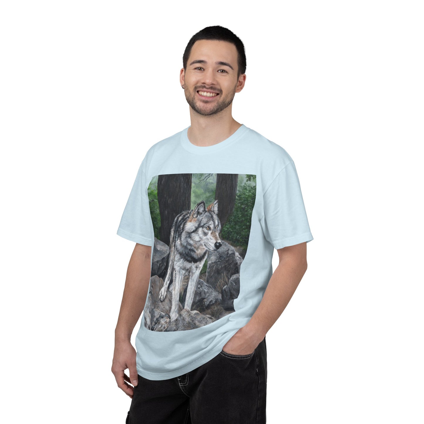 Wolf Portrait T‑Shirt — Realistic Forest Wolf Graphic Tee