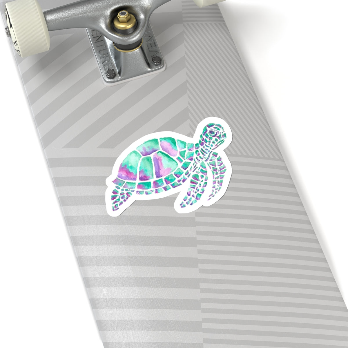 Sea Turtle in Teal and Purple Kiss-Cut Stickers