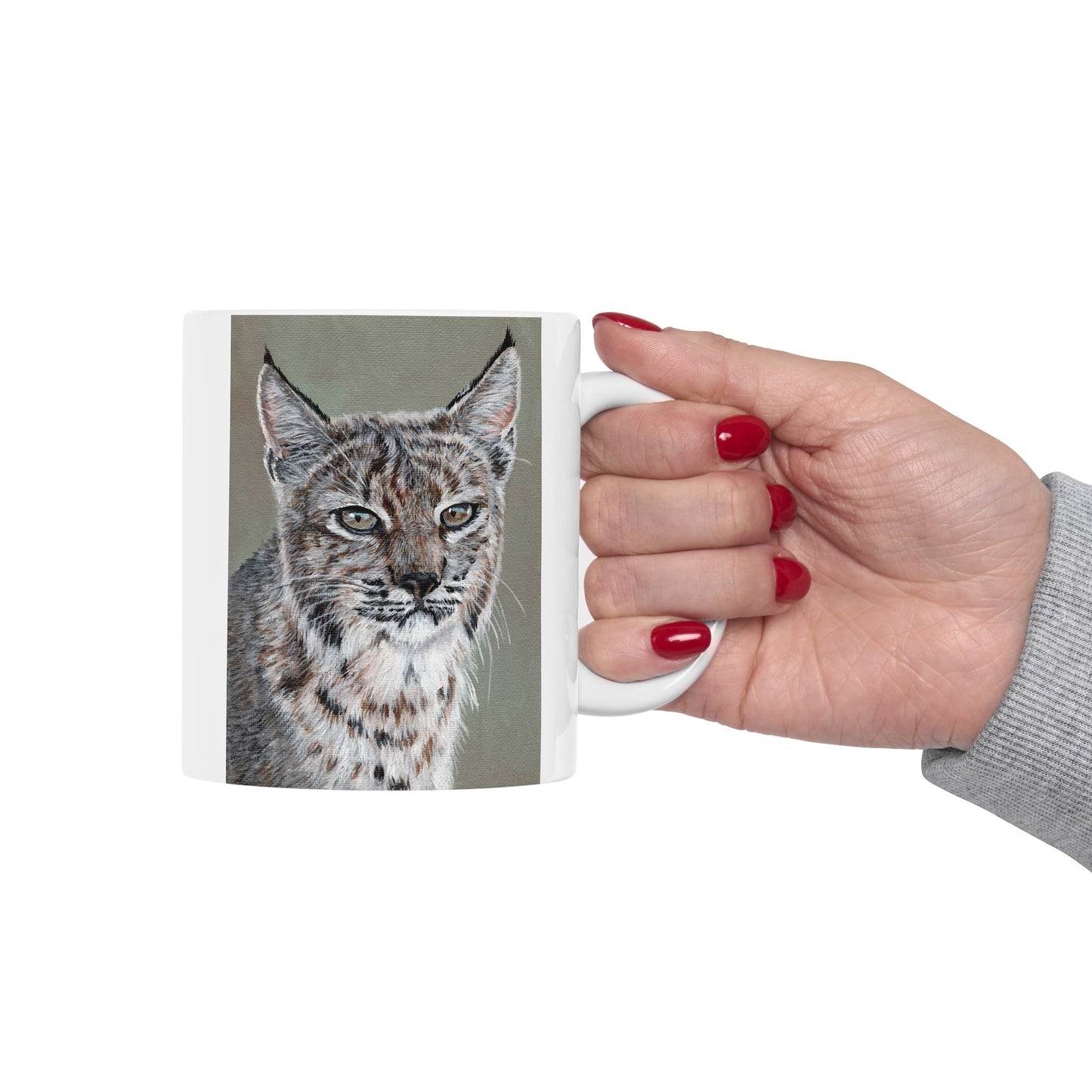 Lynx Portrait Ceramic Mug — Realistic Lynx Art, 11oz & 15oz