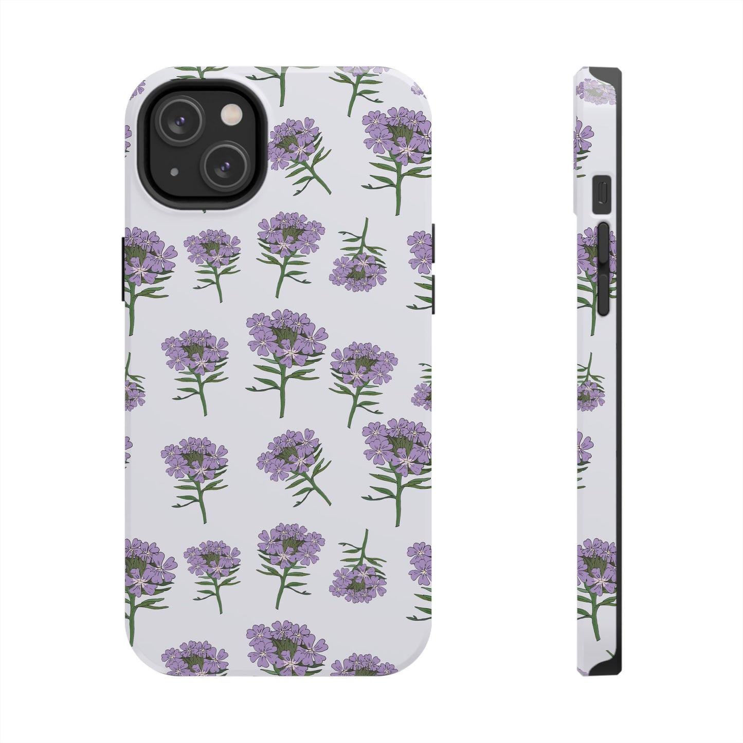 Purple Wildflower Pattern Tough iPhone Cases