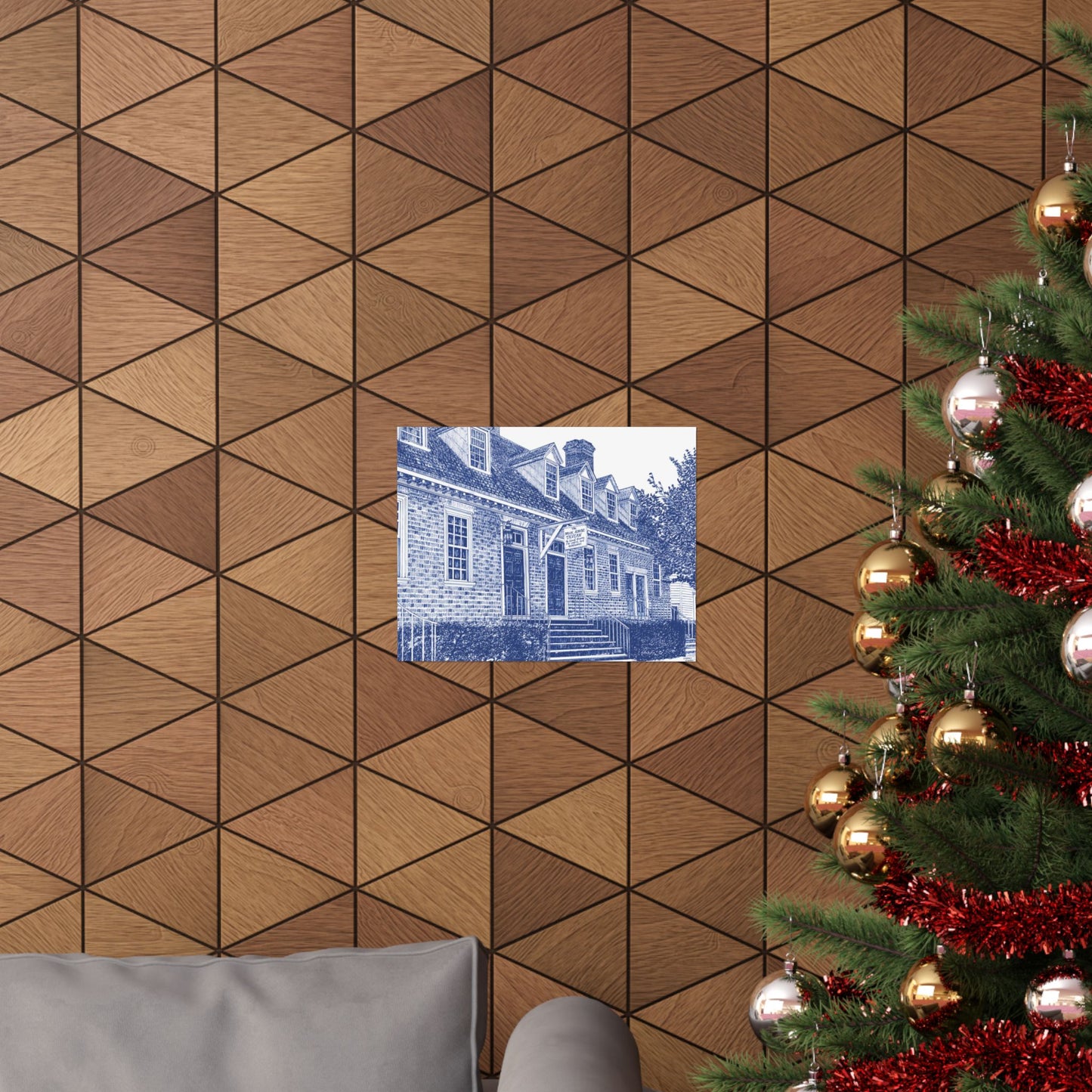 Colonial Williamsburg's Brick House Tavern in Blue Matte Horizontal Poster