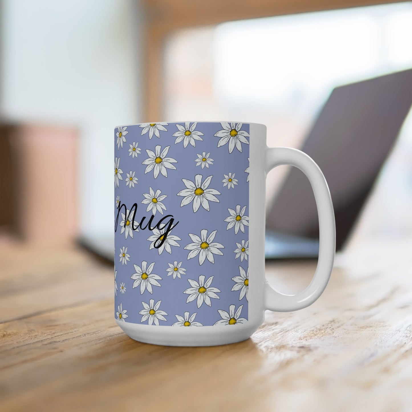 Daisy Pattern Ceramic Mug – Personalized Floral Coffee Cup (11oz & 15oz)