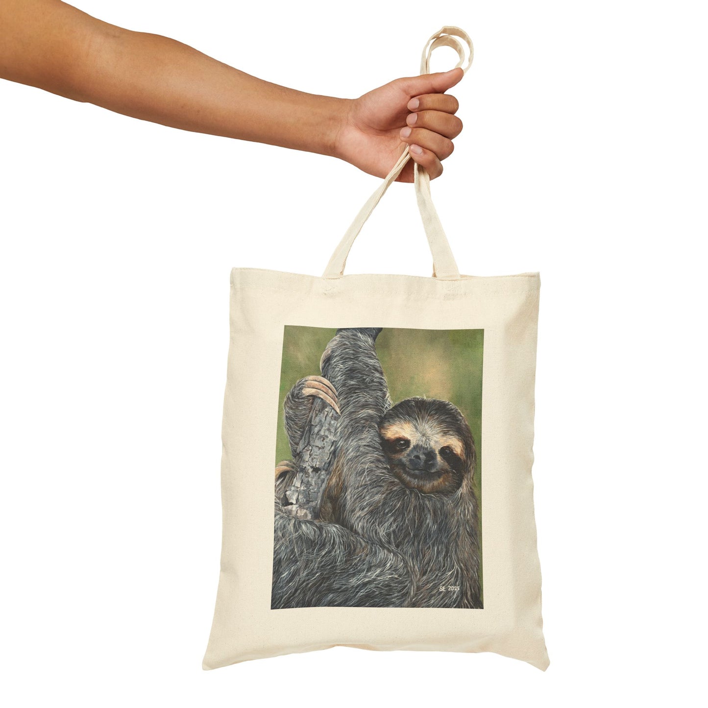 Sloth Canvas Tote Bag — Cute Hanging Sloth Reusable Shopper