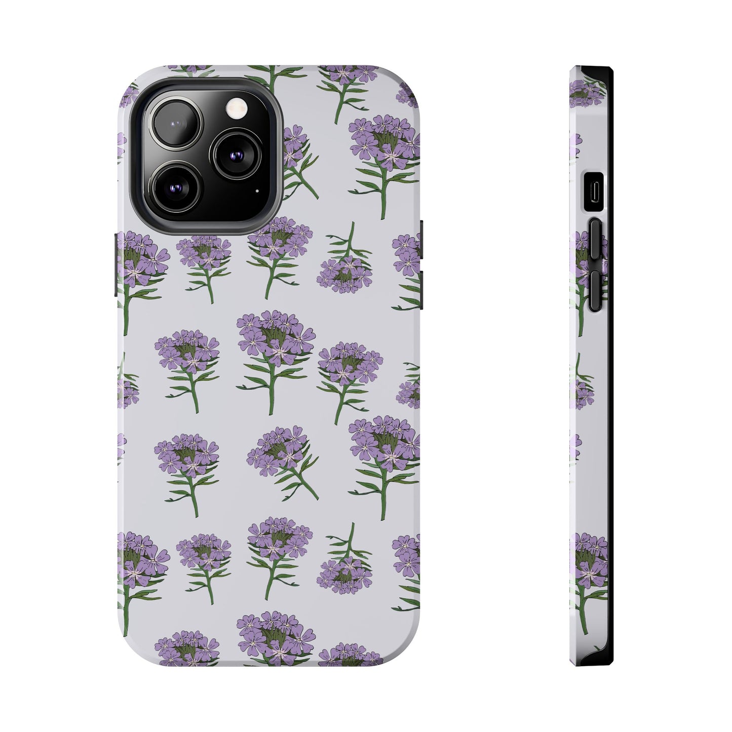 Purple Wildflower Pattern Tough iPhone Cases