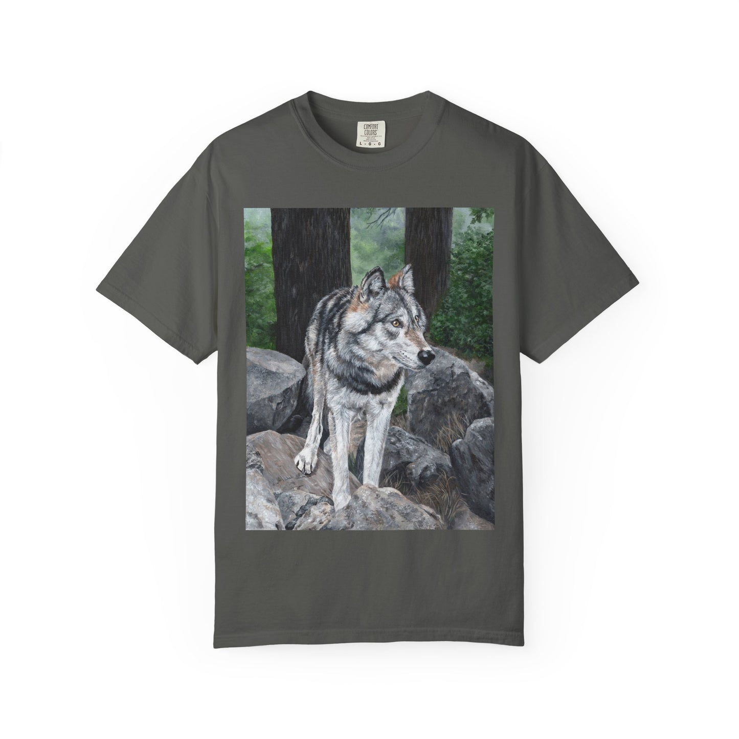 Wolf Portrait T‑Shirt — Realistic Forest Wolf Graphic Tee