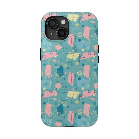 1950s Atomic Retro in Teal Tough iPhone Case