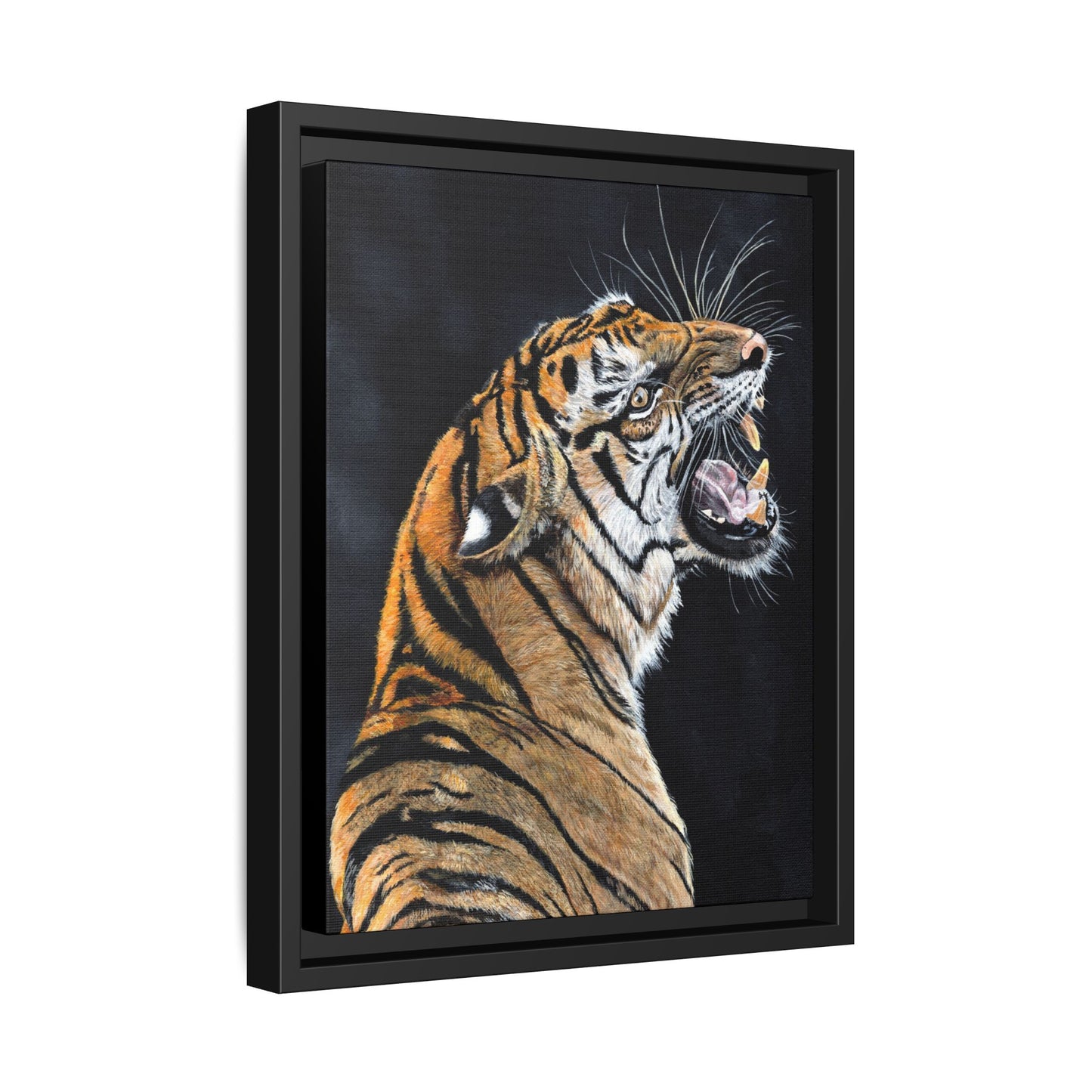 Roaring Tiger Matte Canvas Framed Wall Art