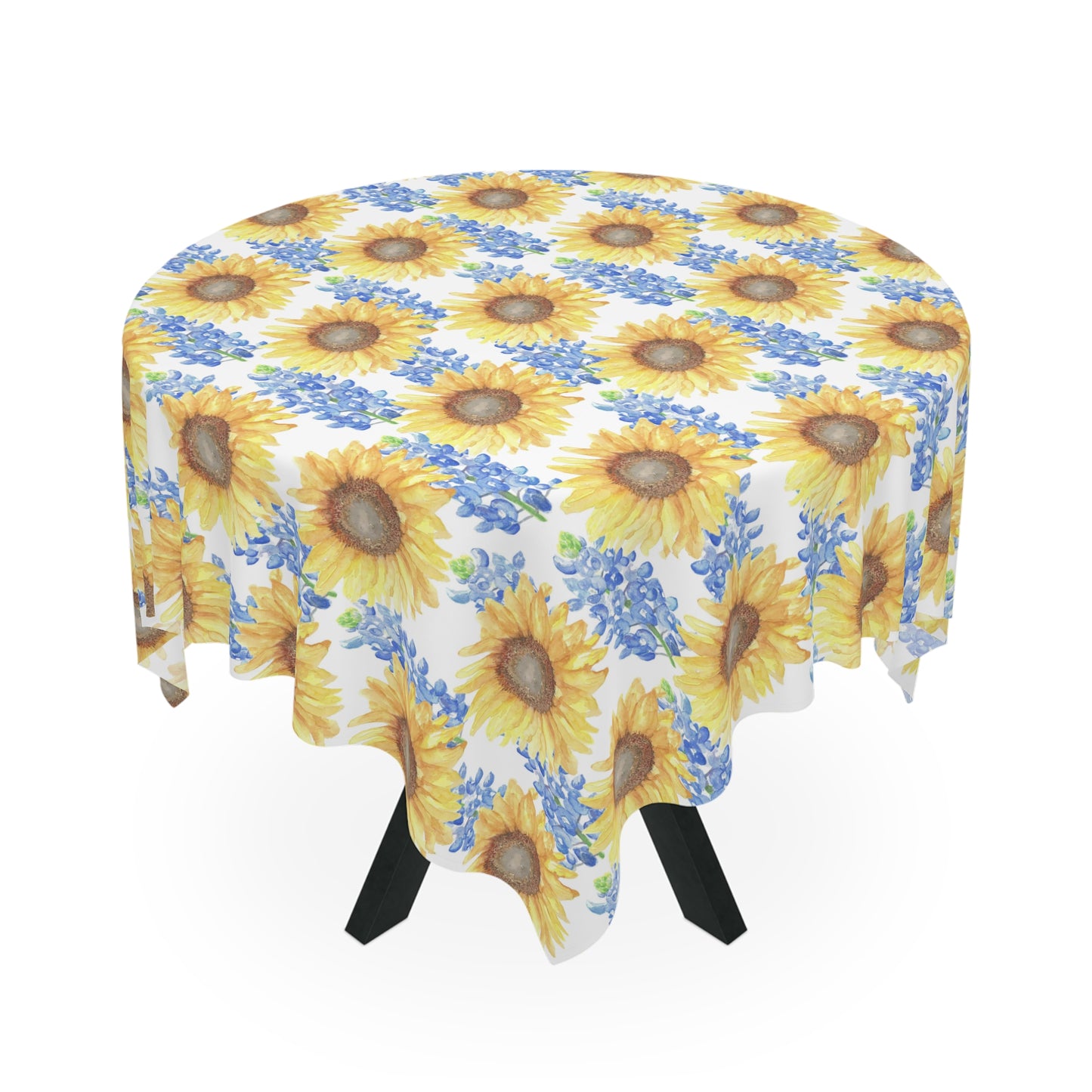 Sunflower and Bluebonnets Tablecloth