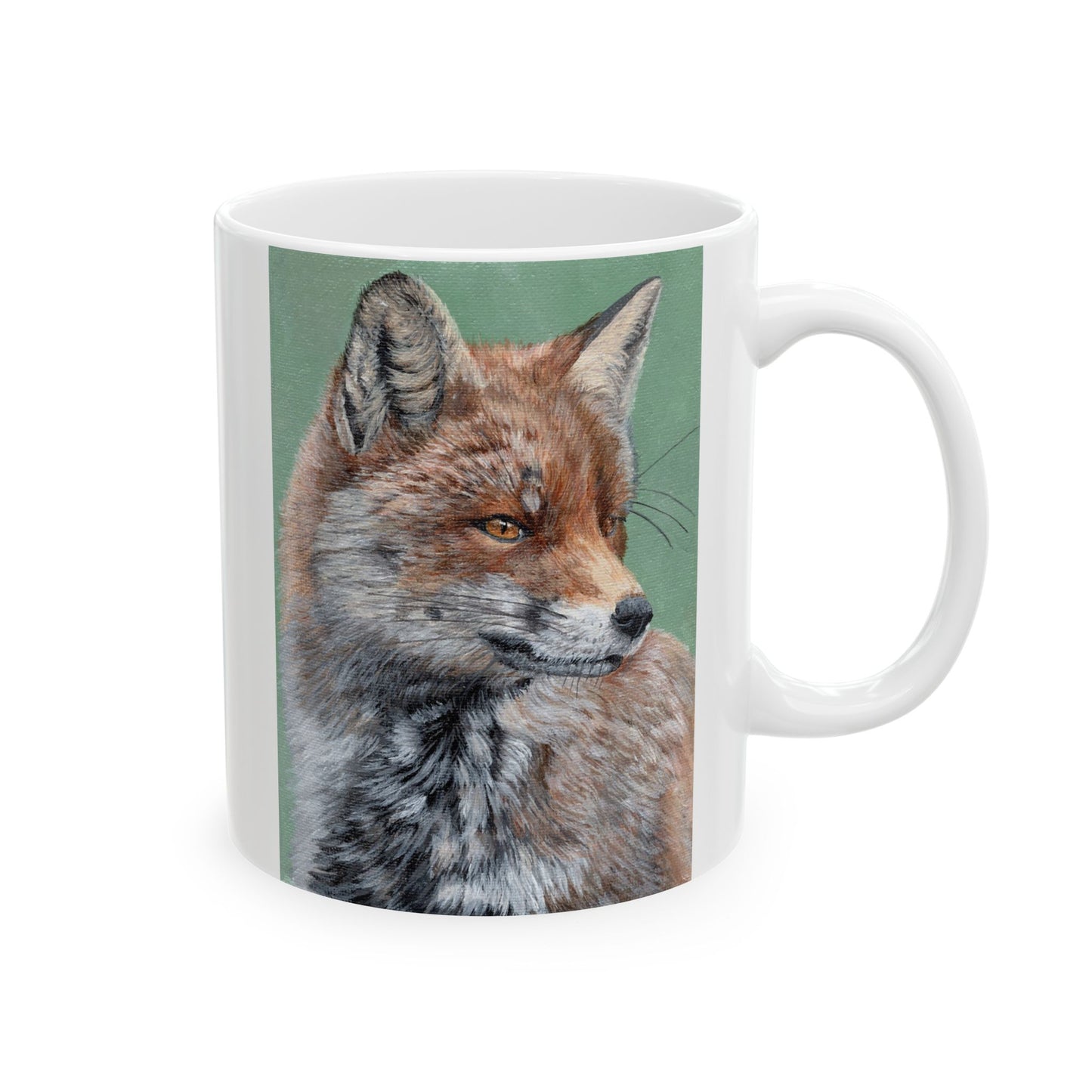 Fox Portrait Ceramic Mug — Woodland Animal Coffee Cup (11oz & 15oz)