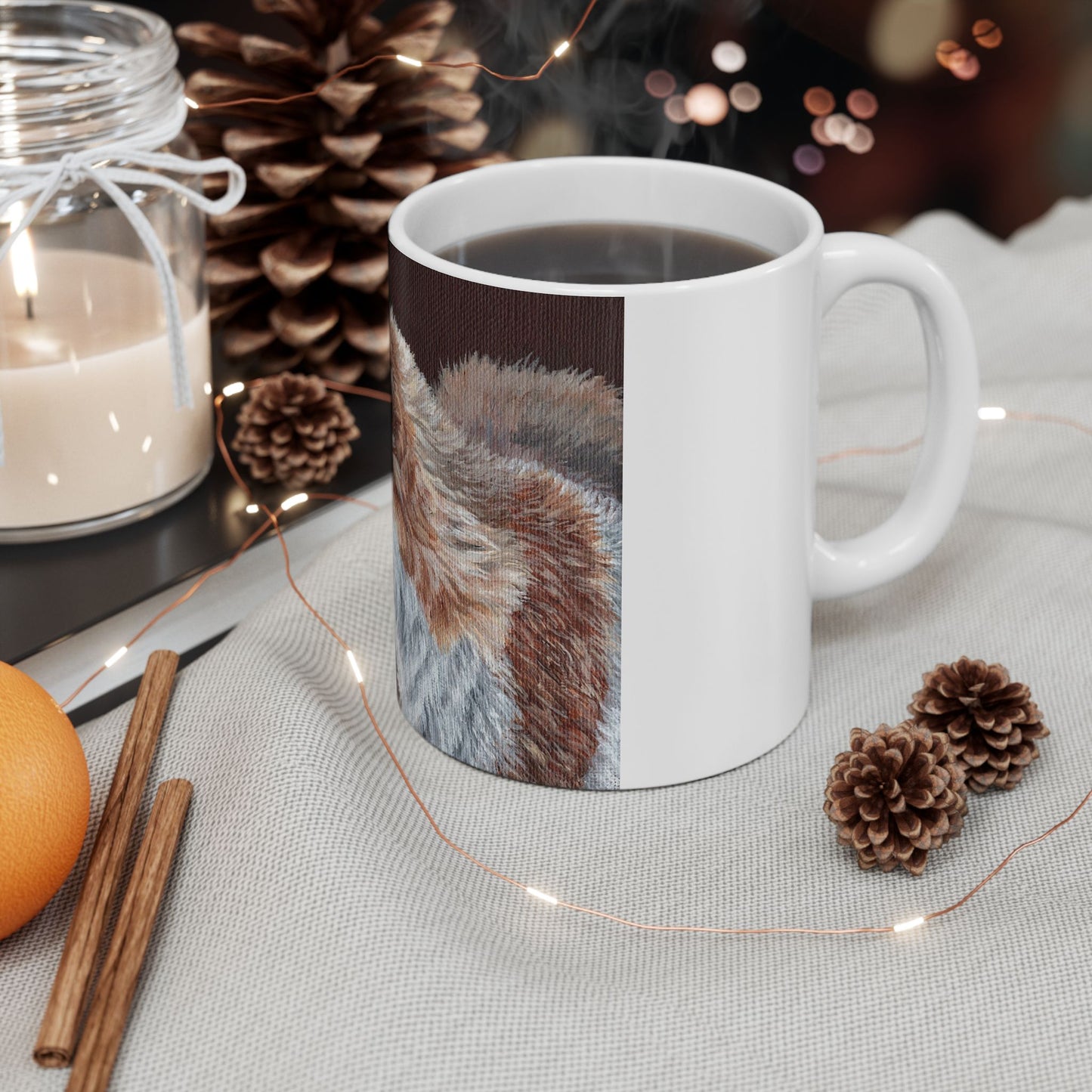 Fox Portrait Ceramic Mug — Rustic Woodland Coffee Cup (11oz & 15oz)