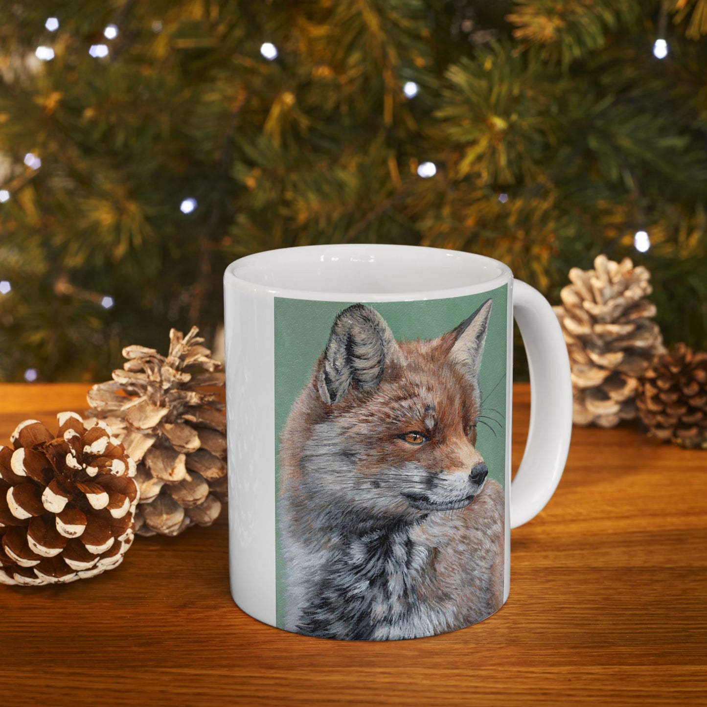 Fox Portrait Ceramic Mug — Woodland Animal Coffee Cup (11oz & 15oz)