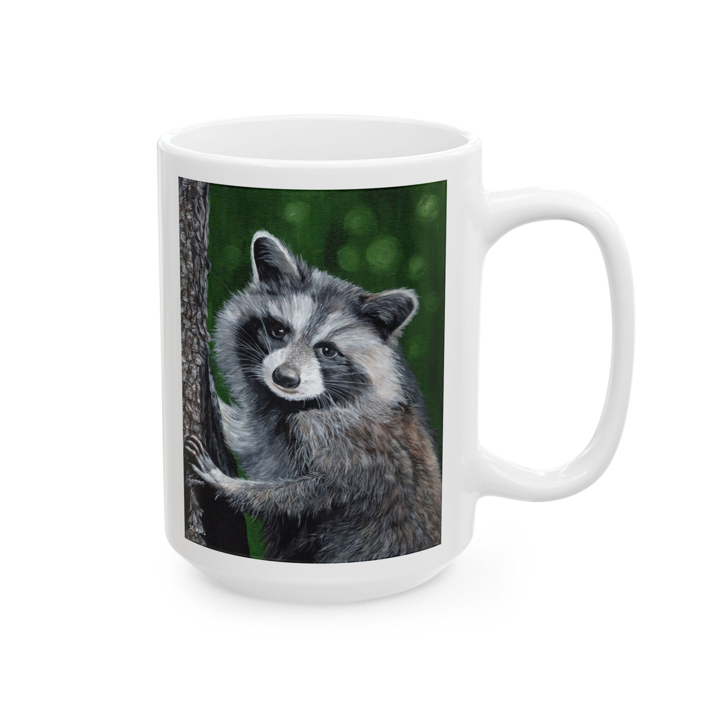 Raccoon Forest Mug – Cute Wildlife Ceramic Coffee Cup (11oz & 15oz)