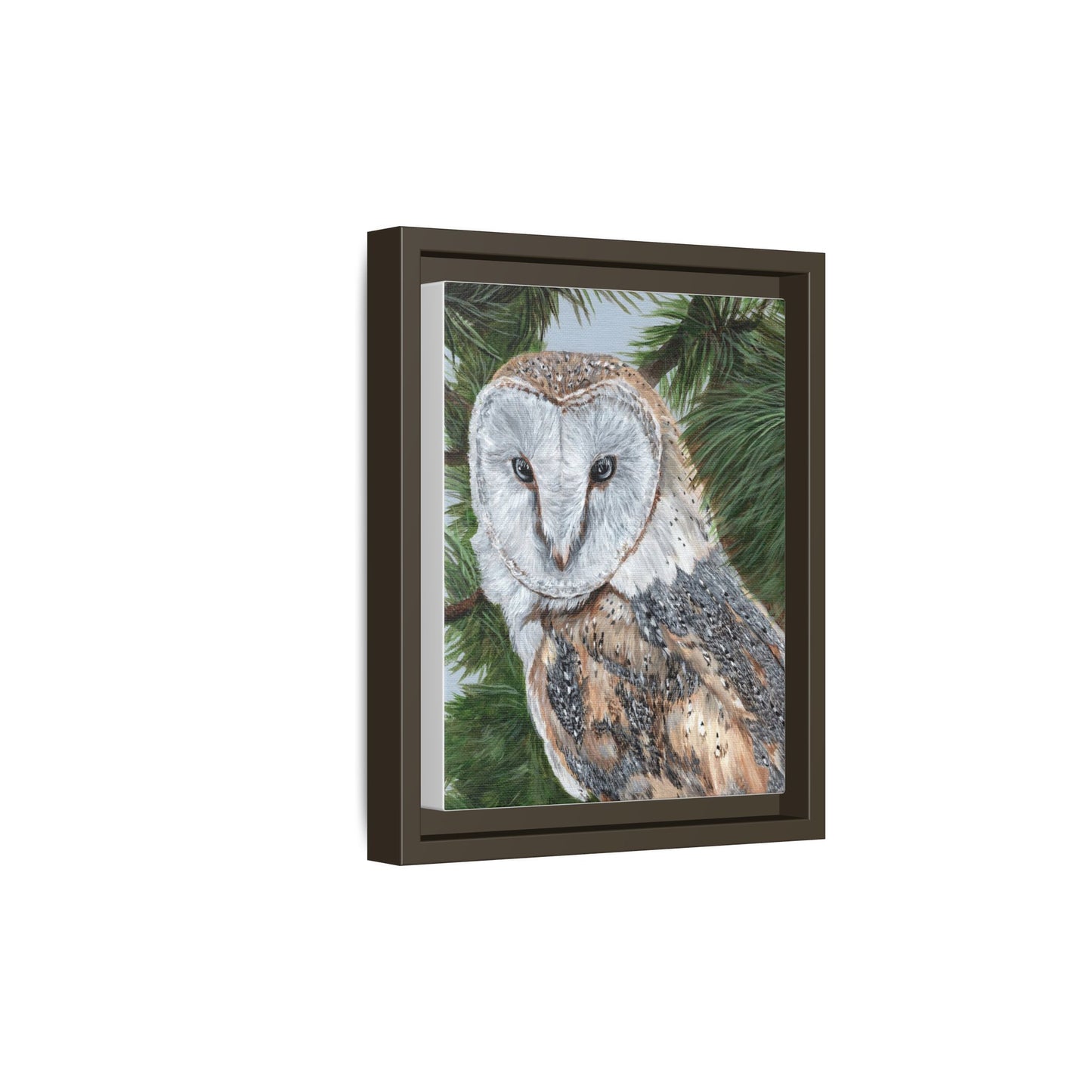 Barn Owl Matte Canvas Framed Art — Wildlife Wall Decor for Nature Lovers