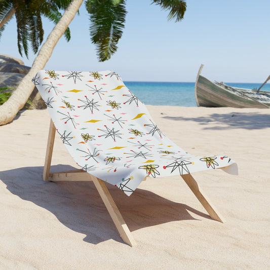 Mid-Century Atomic Retro Pattern Beach Towel