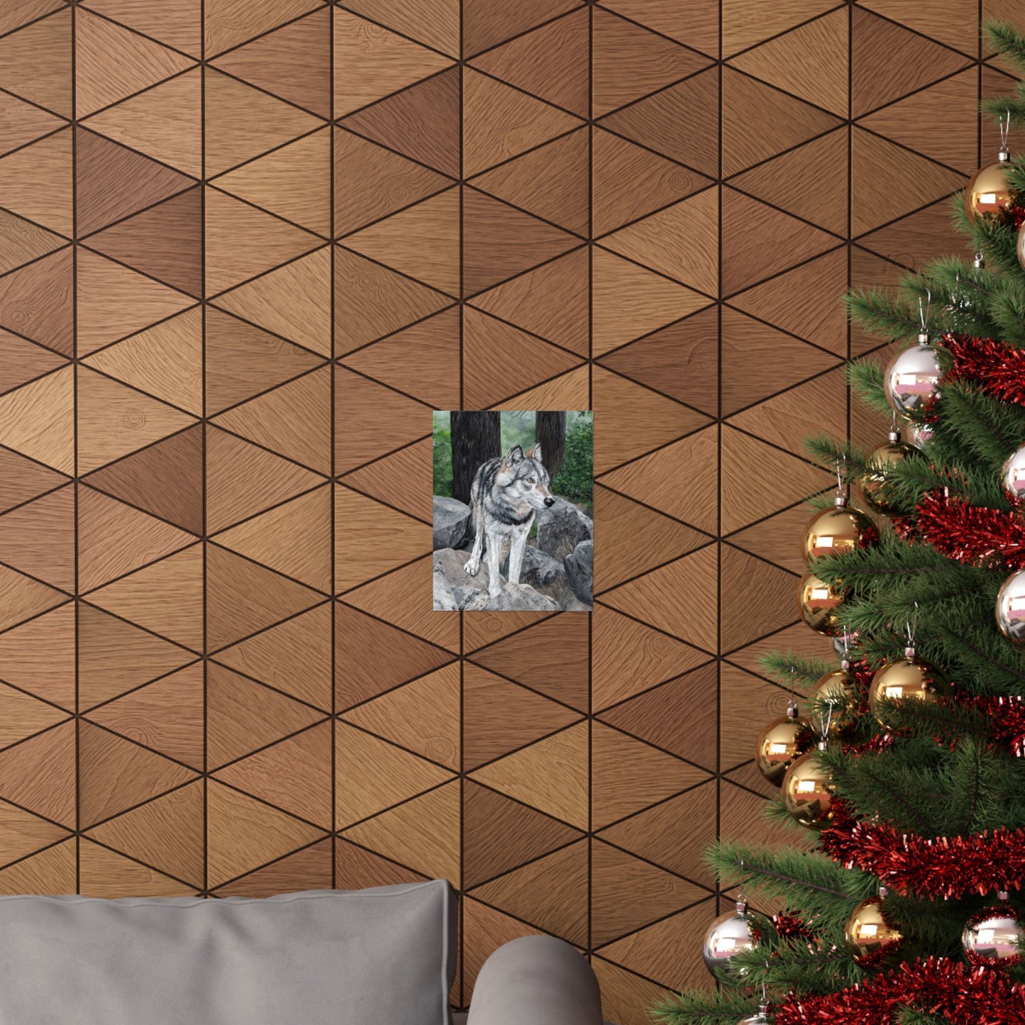 Wolf Portrait Matte Vertical Poster — Realistic Wildlife Wall Art