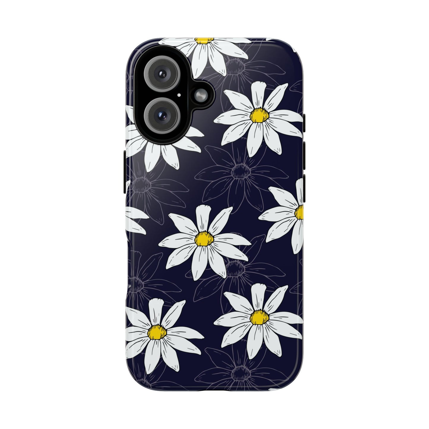 Daisies on Dark Blue Accent Phone Case