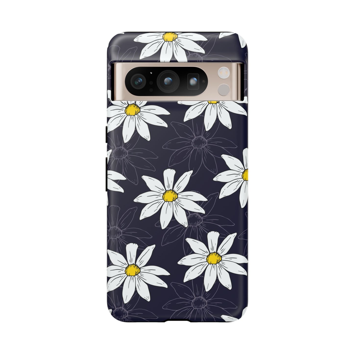 Daisies on Dark Blue Accent Phone Case