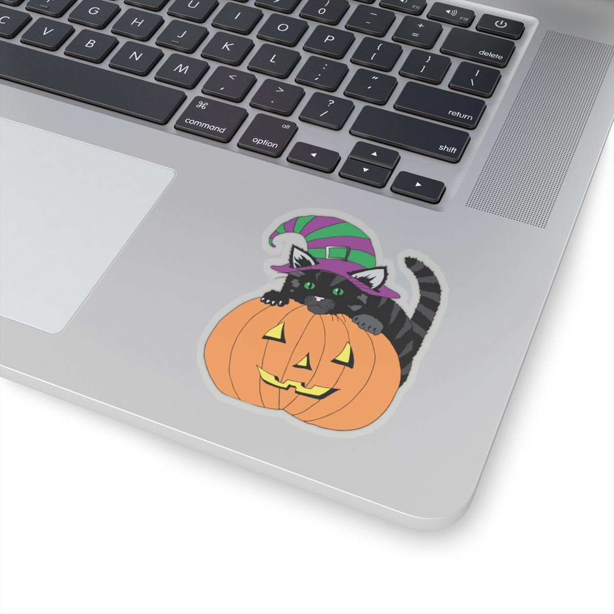 Kitten on Jack O' Lantern Kiss-Cut Stickers