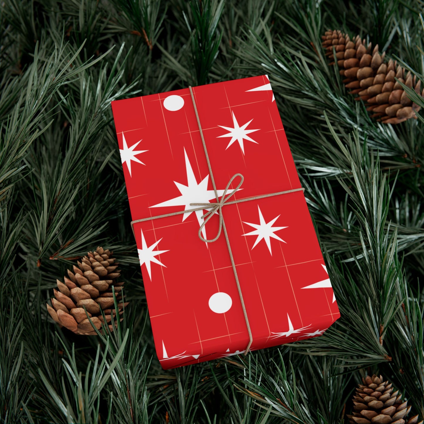 Christmas Star Red Gift Wrap Paper