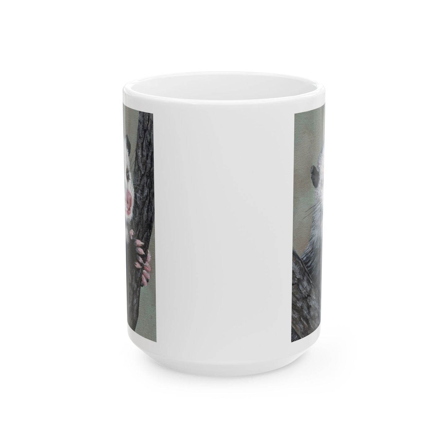 Opossum Art Ceramic Mug — Cute Wildlife Tree-Climbing Possum Coffee Cup (11oz/15oz)