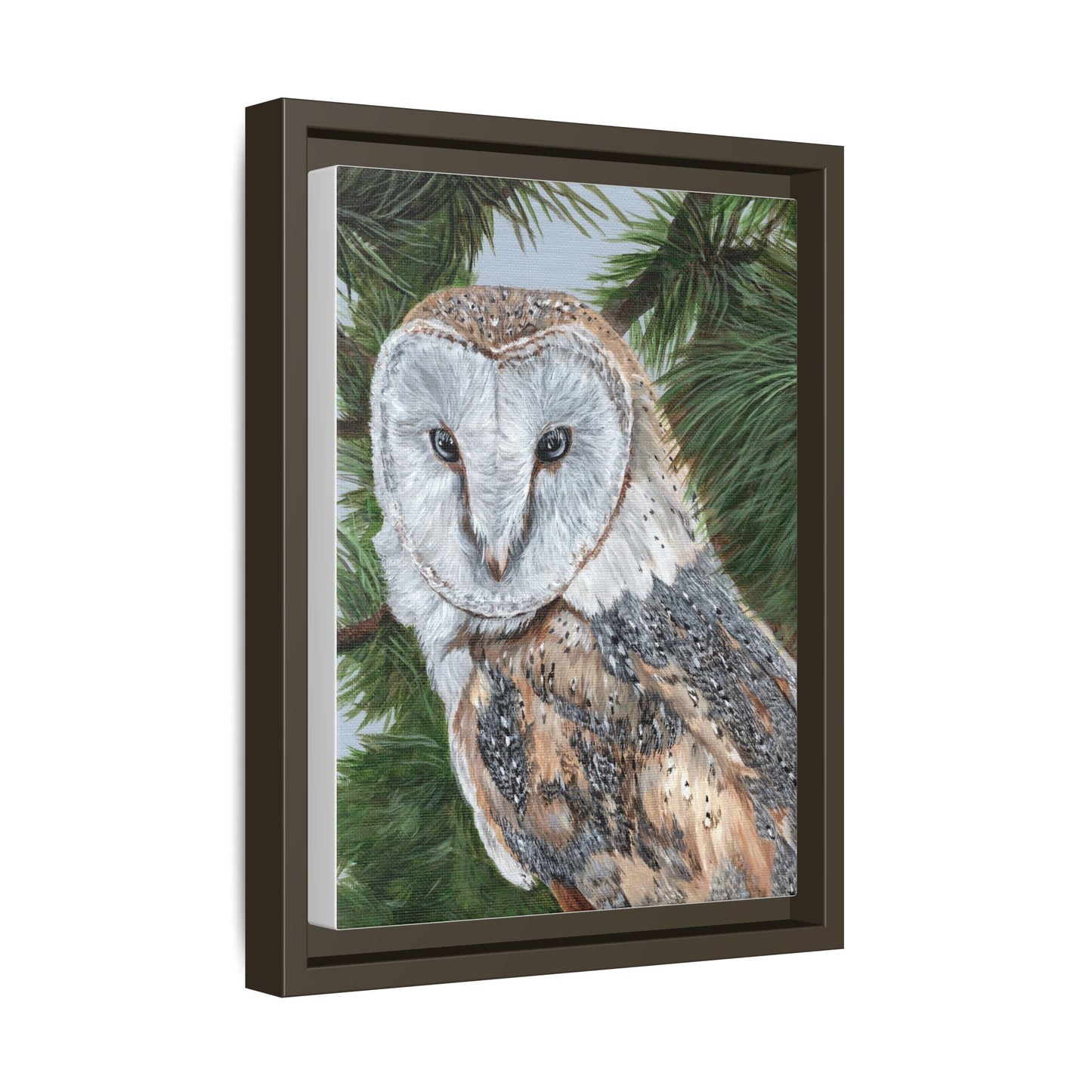 Barn Owl Matte Canvas Framed Art — Wildlife Wall Decor for Nature Lovers