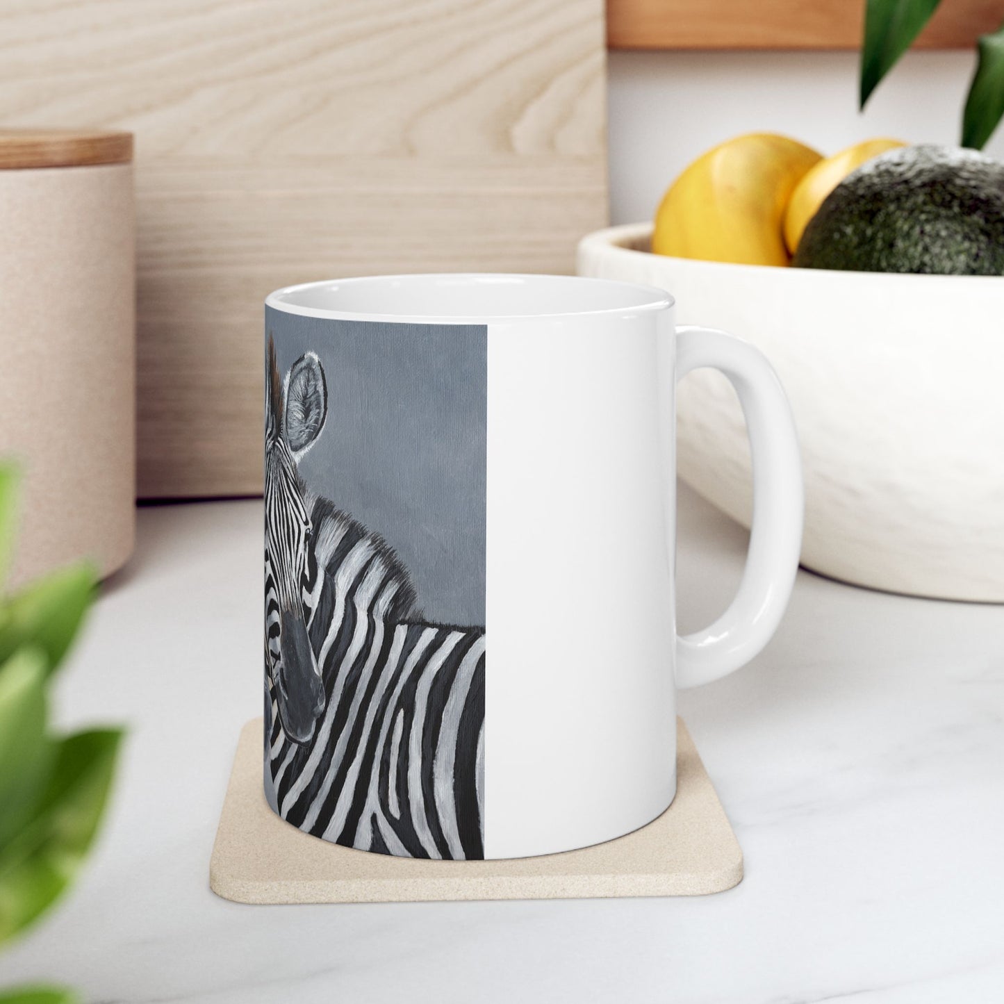 Zebra Pair Ceramic Mug — Black & White Animal Art Coffee Cup (11oz, 15oz)