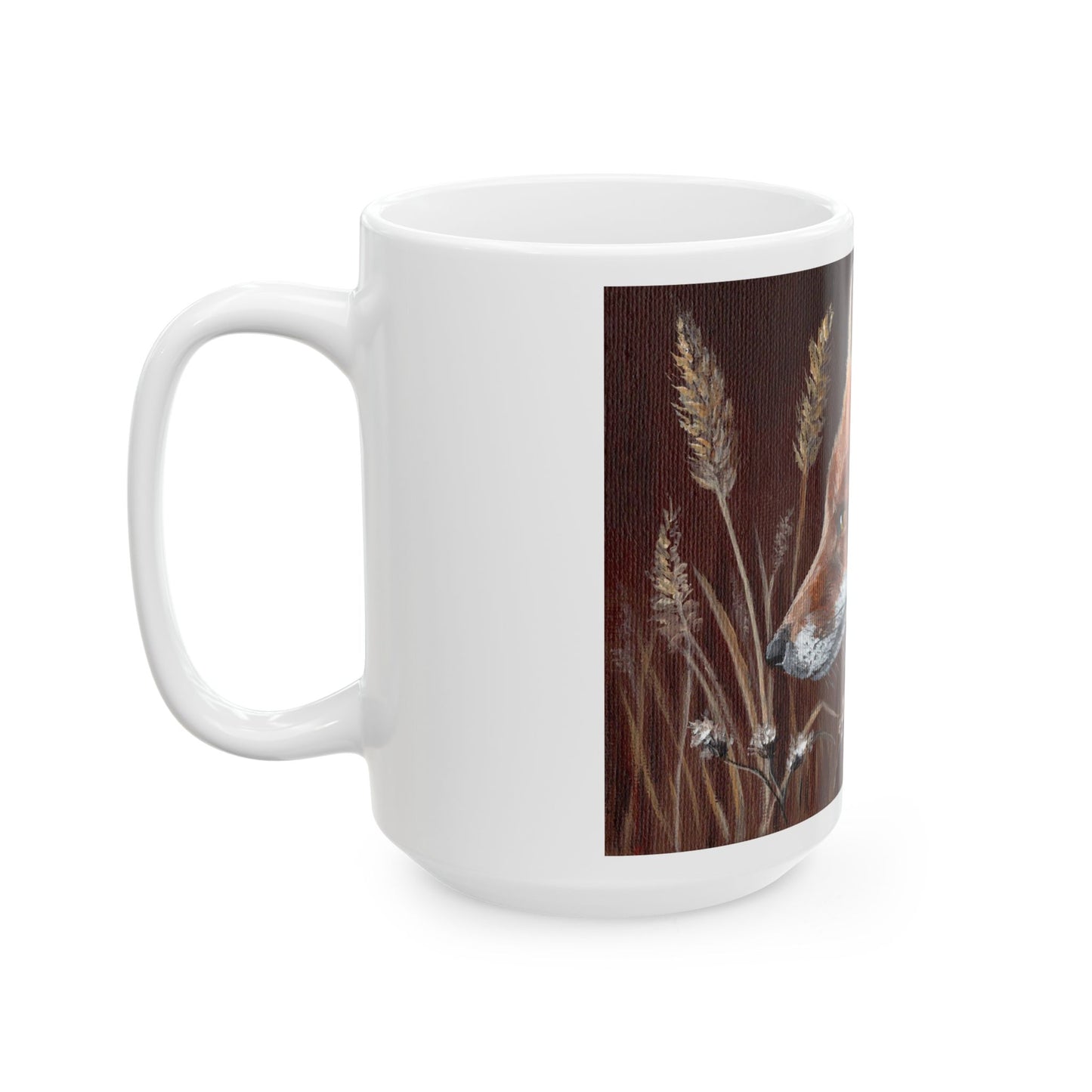 Fox Portrait Ceramic Mug — Rustic Woodland Coffee Cup (11oz & 15oz)