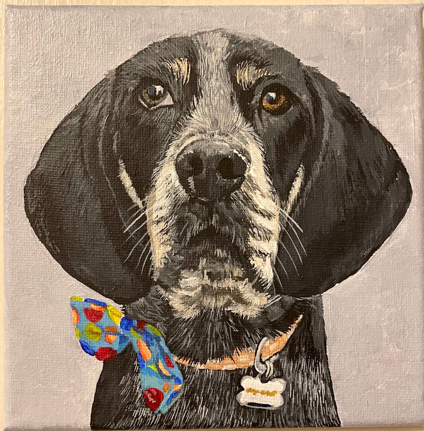 Custom Miniature Acrylic Pet Painting on Stretched Canvas