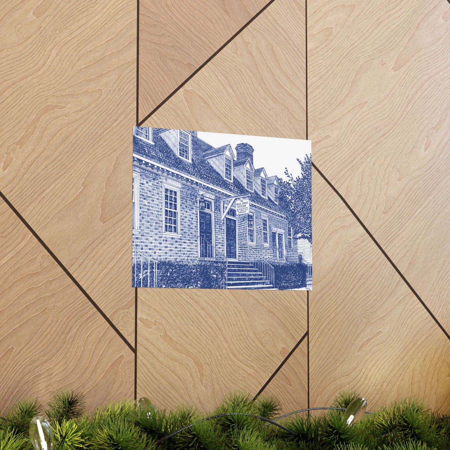 Colonial Williamsburg's Brick House Tavern in Blue Matte Horizontal Poster