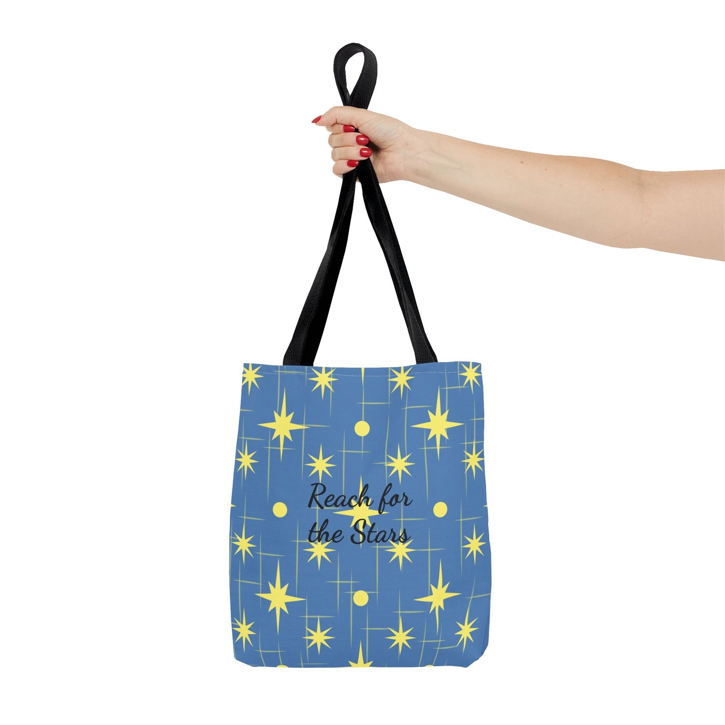 Reach for the Stars Tote Bag — Inspirational Star Pattern All-Over Print
