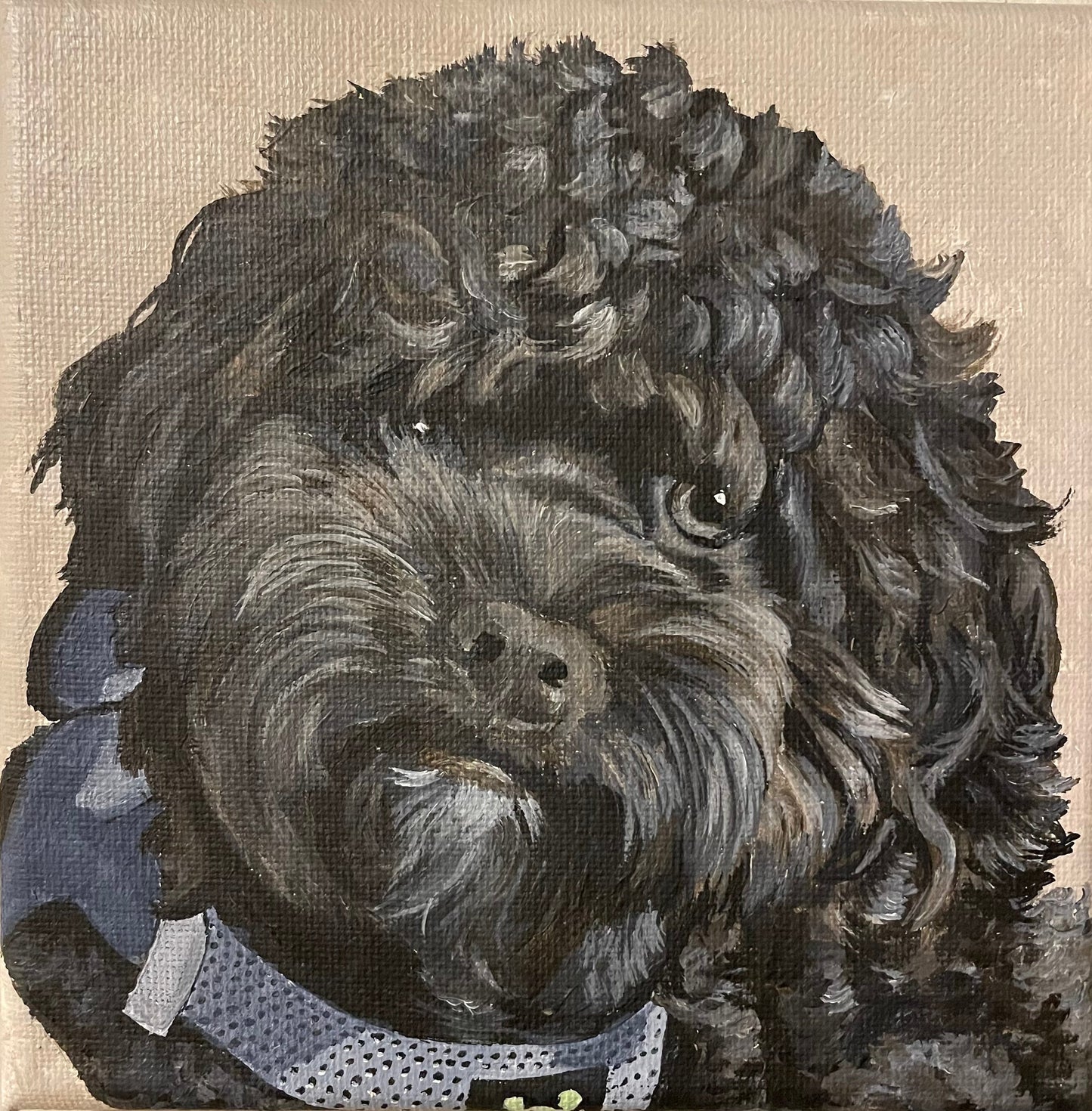 Custom Miniature Acrylic Pet Painting on Stretched Canvas