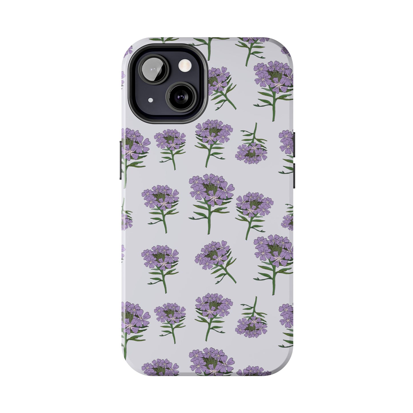 Purple Wildflower Pattern Tough iPhone Cases