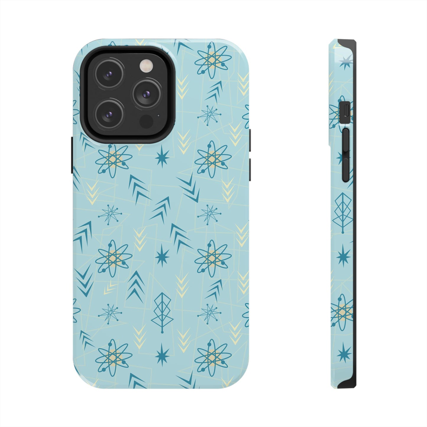 1950s Atomic Age Retro in Light Blue Tough iPhone Case