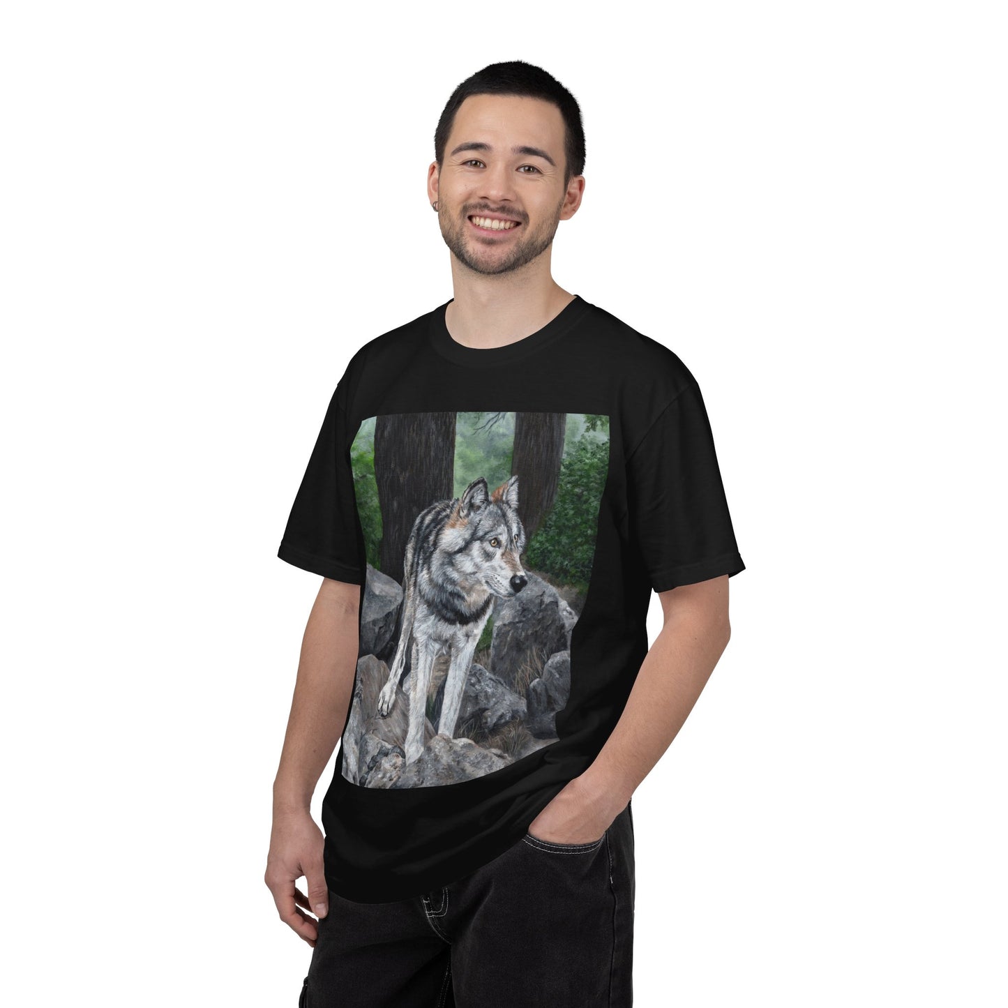 Wolf Portrait T‑Shirt — Realistic Forest Wolf Graphic Tee