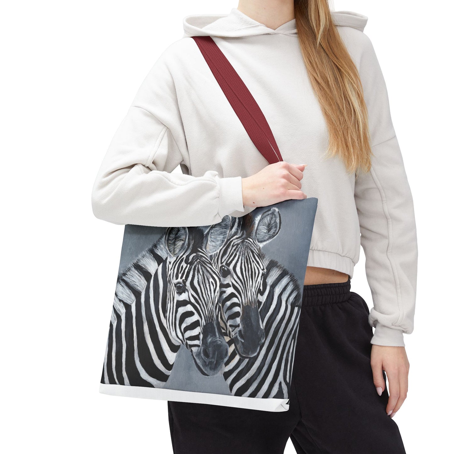 Zebra Pair Tote Bag — Artistic Black & White Animal Print Tote for Everyday Use