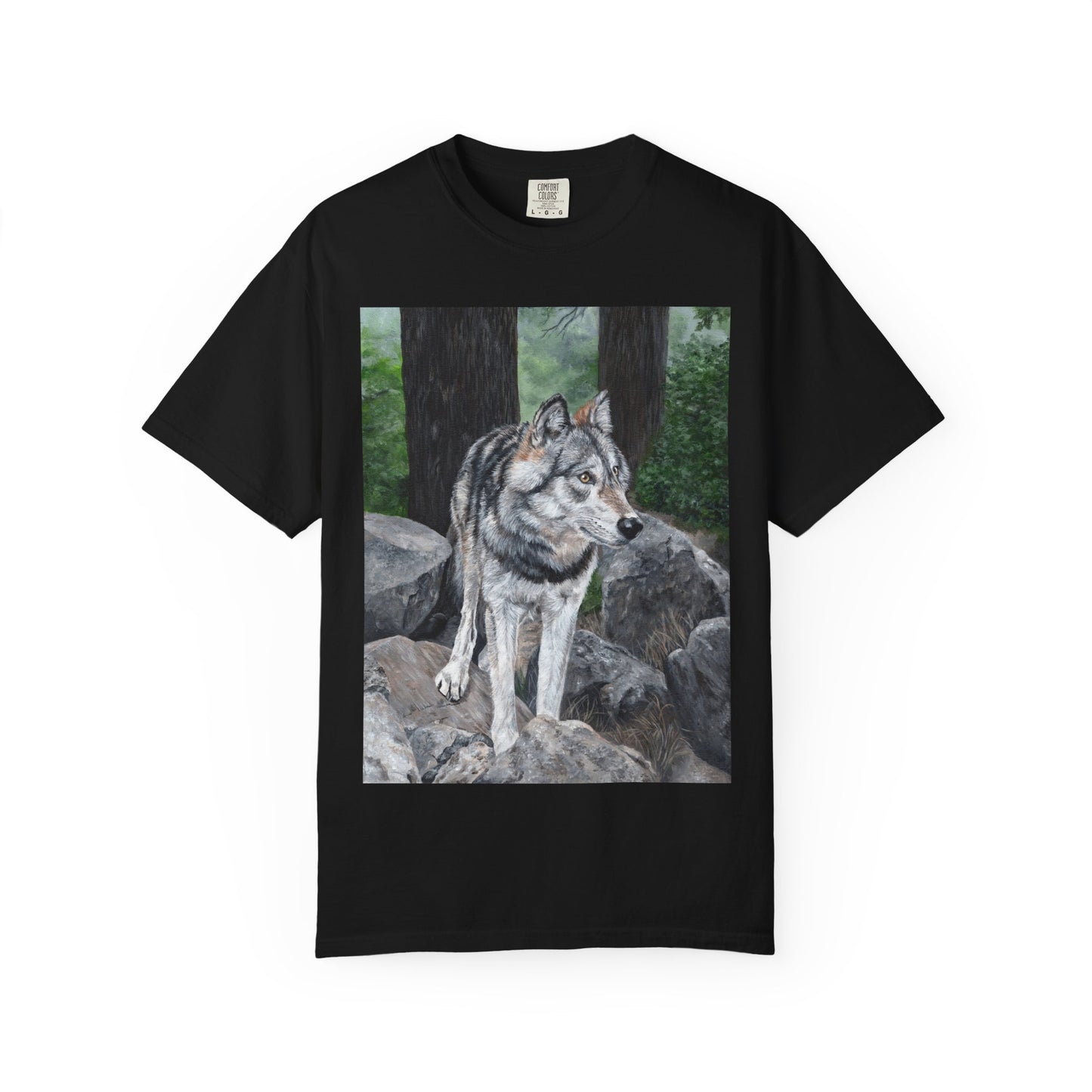 Wolf Portrait T‑Shirt — Realistic Forest Wolf Graphic Tee