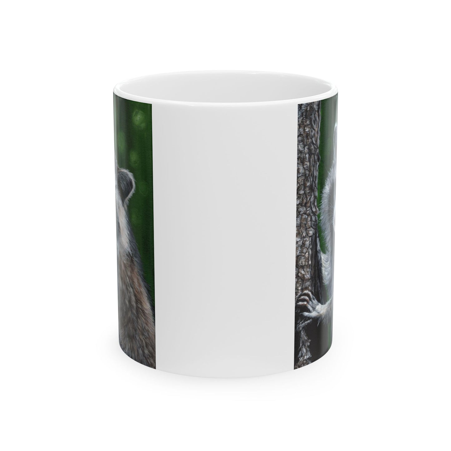 Raccoon Forest Mug – Cute Wildlife Ceramic Coffee Cup (11oz & 15oz)