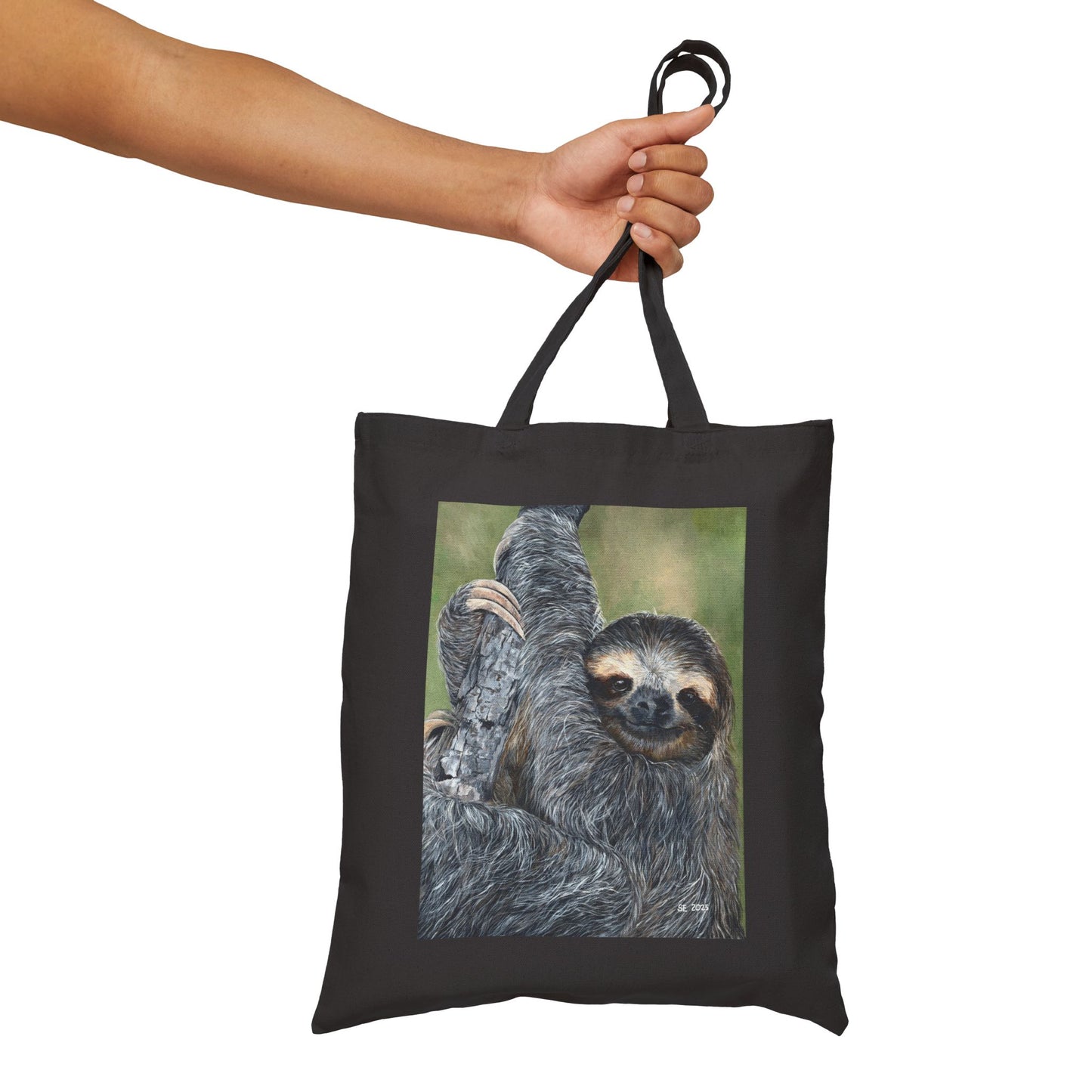 Sloth Canvas Tote Bag — Cute Hanging Sloth Reusable Shopper