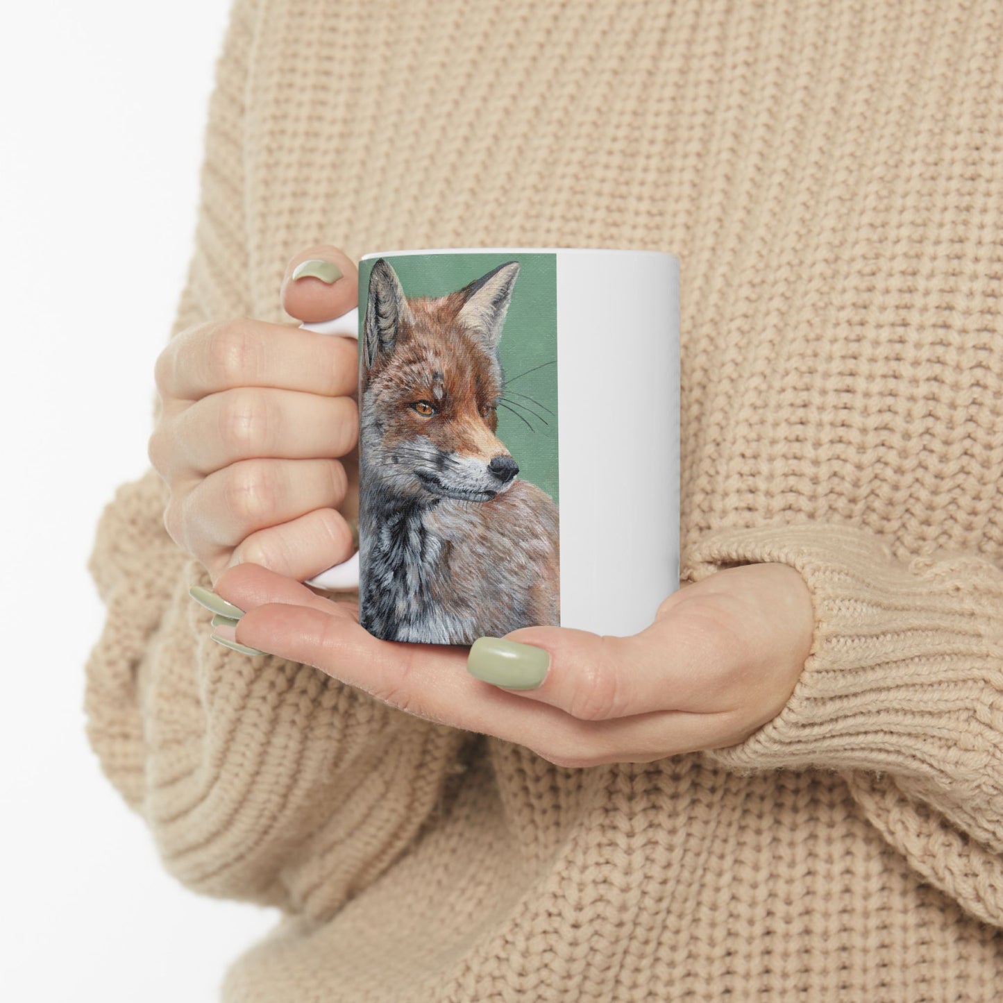 Fox Portrait Ceramic Mug — Woodland Animal Coffee Cup (11oz & 15oz)