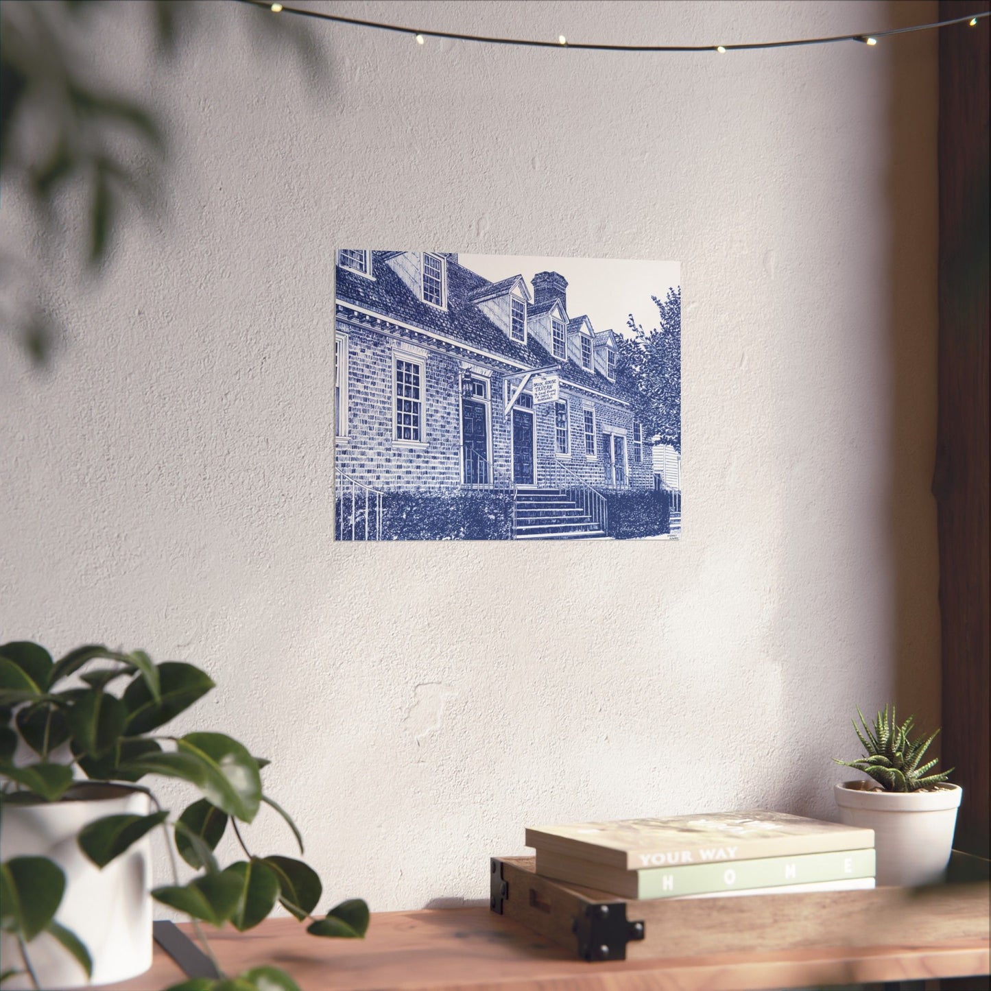 Colonial Williamsburg's Brick House Tavern in Blue Matte Horizontal Poster