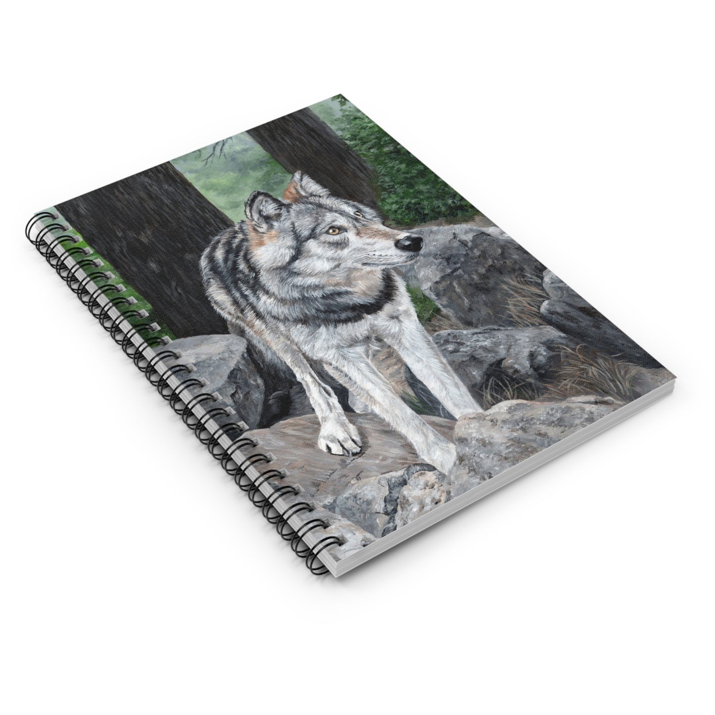 Wolf Forest Spiral Notebook — Ruled Journal with Realistic Wolf Artwork