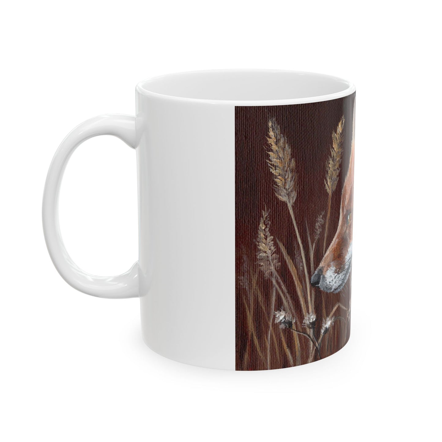 Fox Portrait Ceramic Mug — Rustic Woodland Coffee Cup (11oz & 15oz)