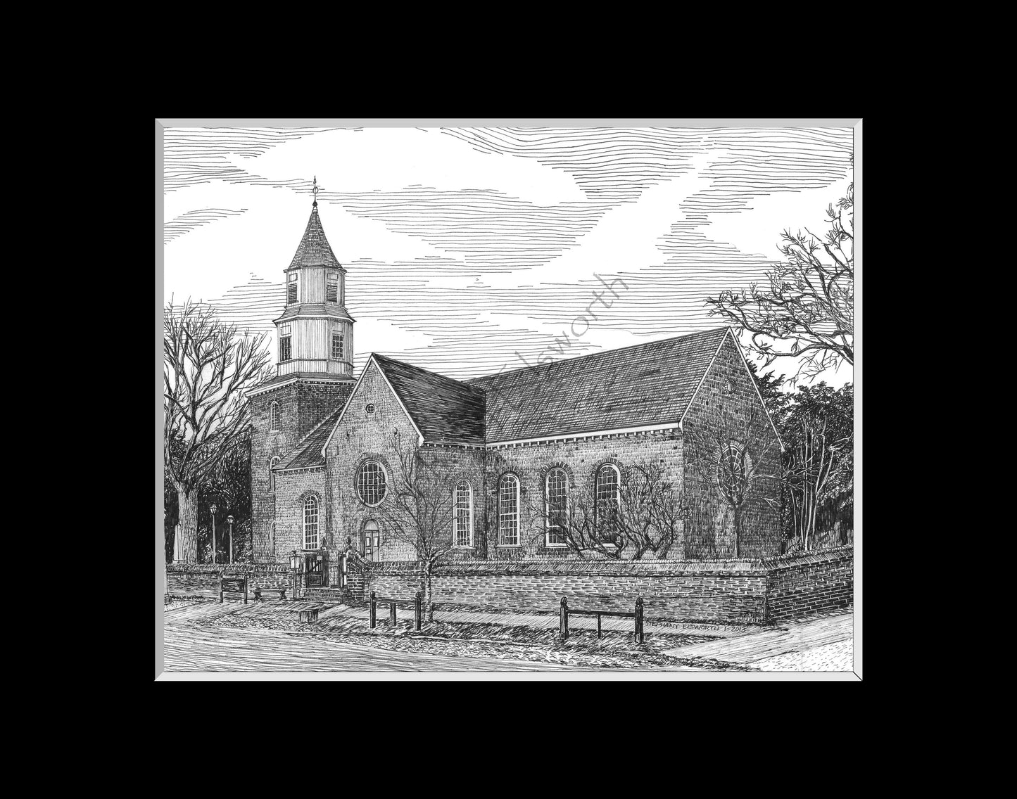 Bruton Parish Church, Williamsburg, VA 8 x 10 Premium Giclee Print in Optional 11 x 14 mat