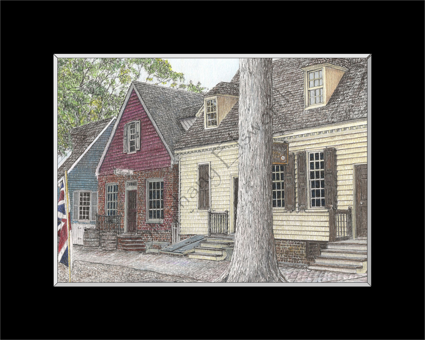 Colonial Williamsburg's Millinery and James Craig Jewelers, Williamsburg, VA  8 x 6 print in 10 x 8 black mat