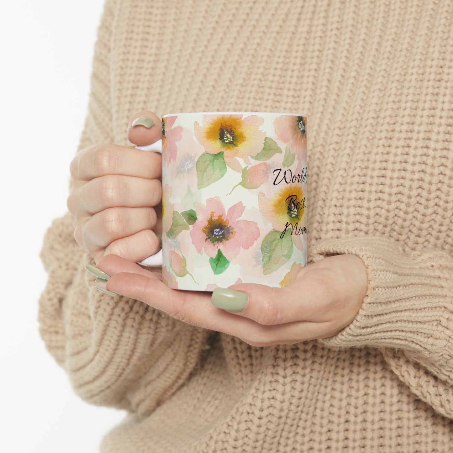 World's Best Mom Floral Ceramic Mug — Mother's Day Gift (11oz & 15oz)