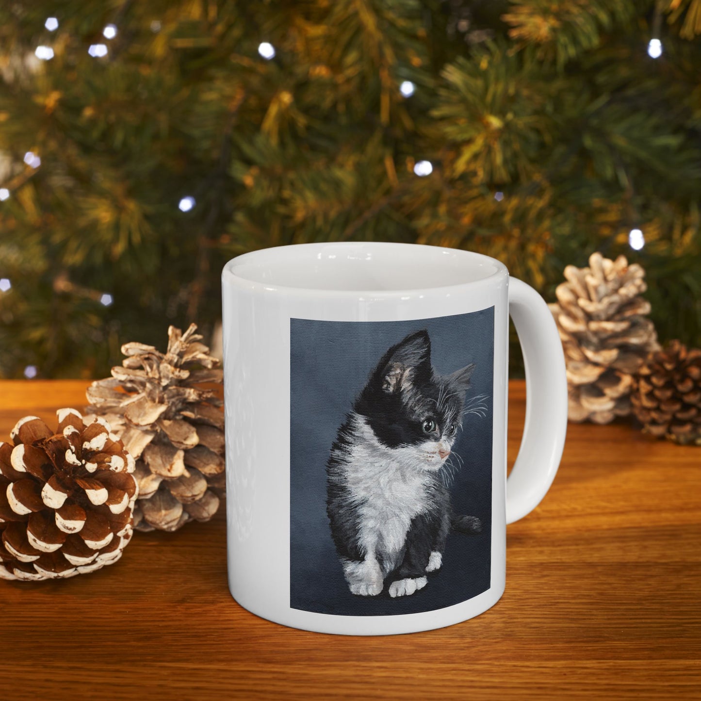 Ceramic Mug - Tuxedo Kitten Coffee Mug (11oz/15oz)