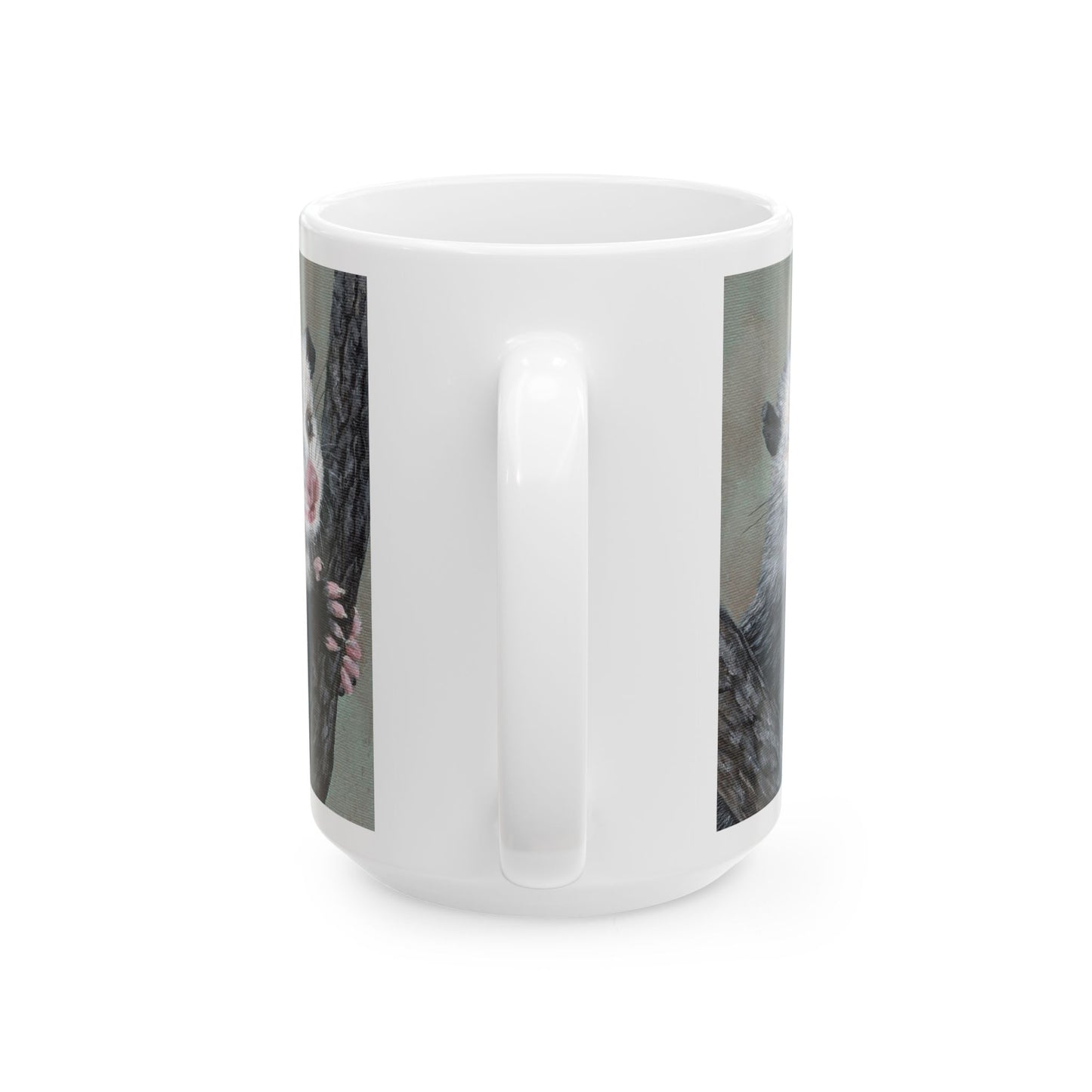 Opossum Art Ceramic Mug — Cute Wildlife Tree-Climbing Possum Coffee Cup (11oz/15oz)