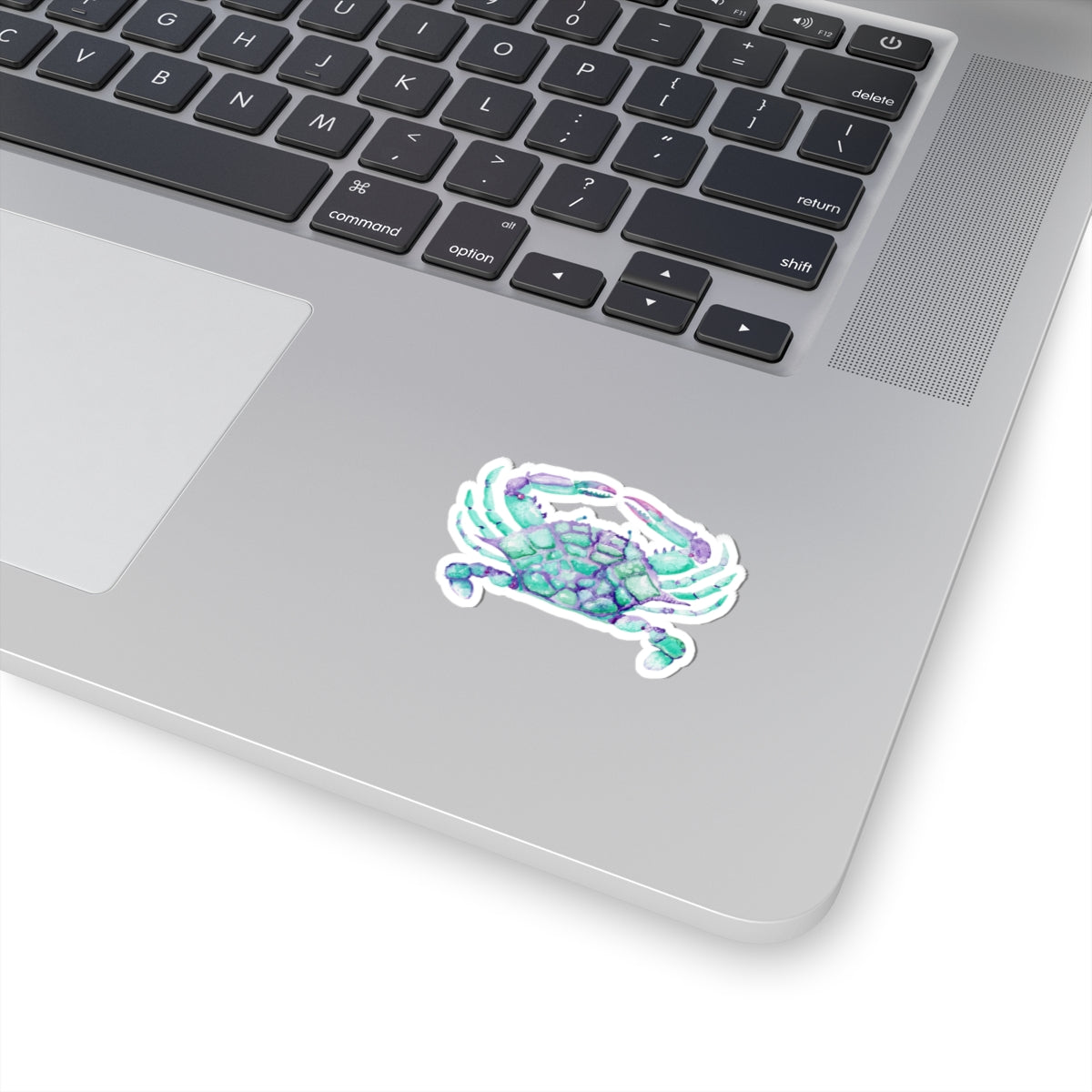 Teal and Purple Watercolor Crab Kiss-Cut Stickers