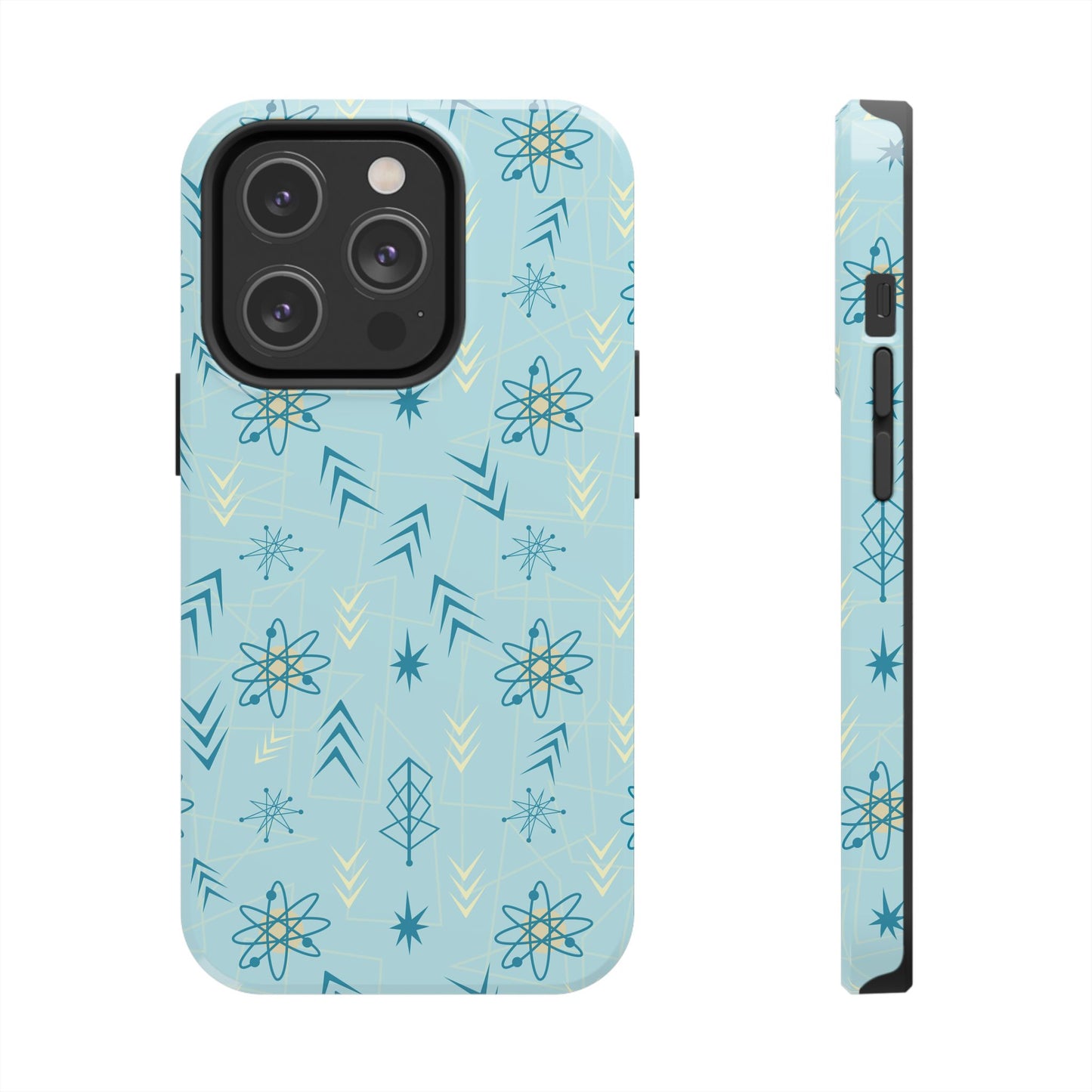 1950s Atomic Age Retro in Light Blue Tough iPhone Case